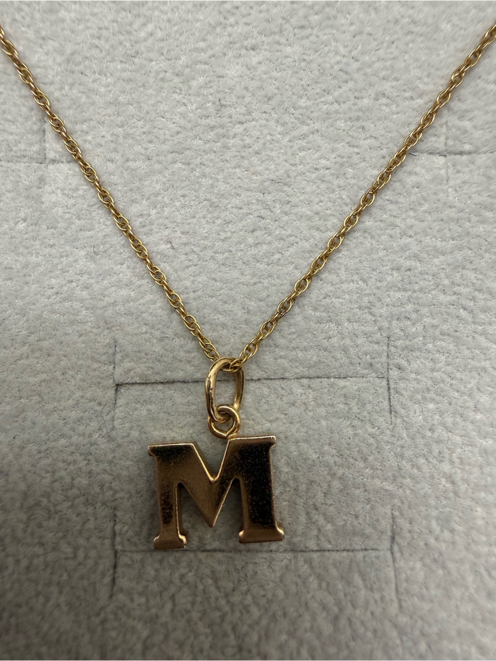 Gold filled 'M' Pendant Necklace